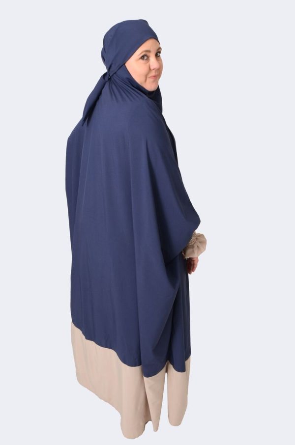Navy Blue with Stone Sleeves Jilbaab - Image 4
